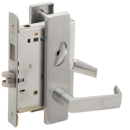 Schlage Grade 1 Privacy with Deadbolt Mortise Lock, 06 Lever, L Escutcheon, Satin Chrome Finish L9440 06L 626